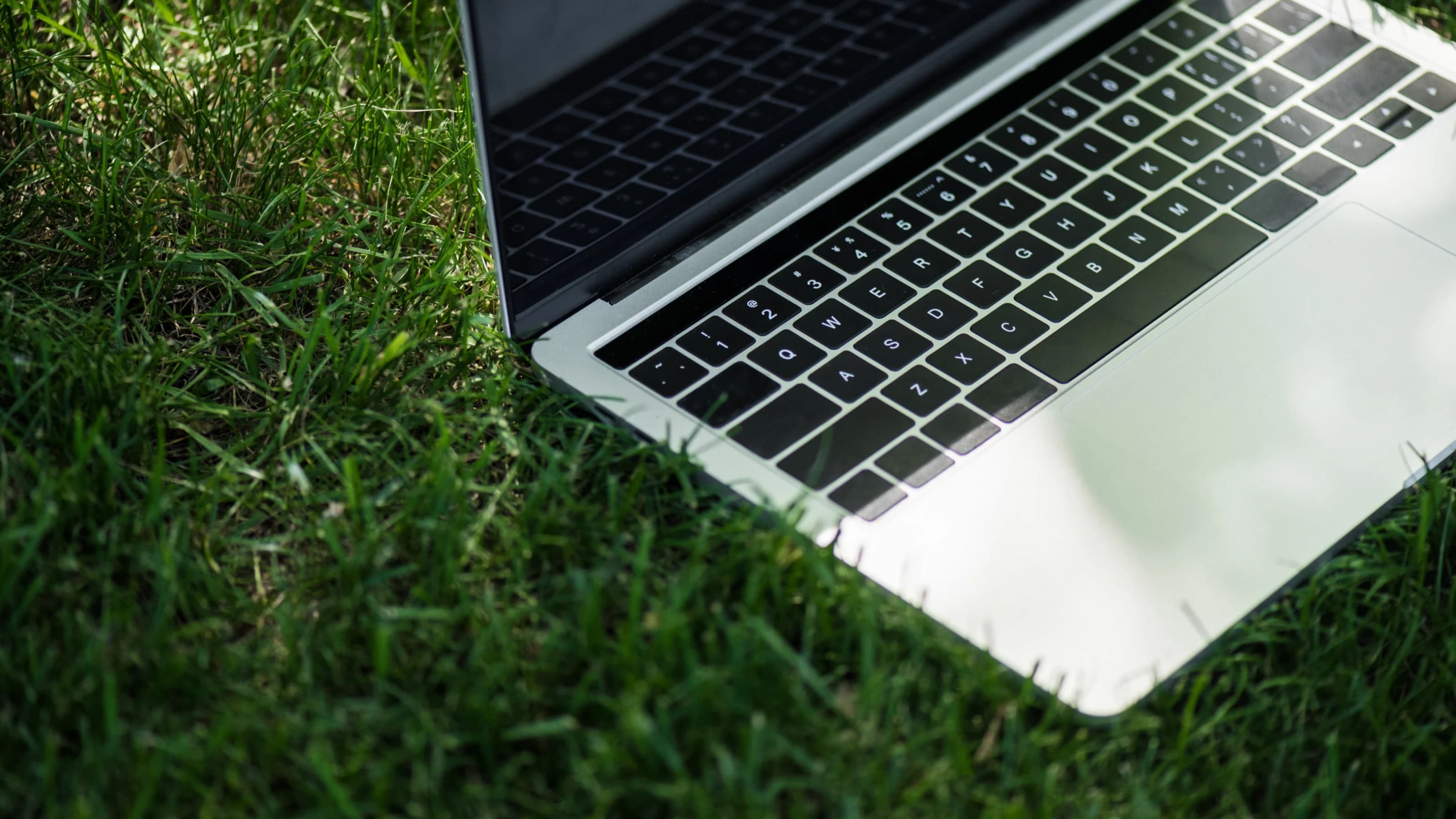 Image of laptop on grass