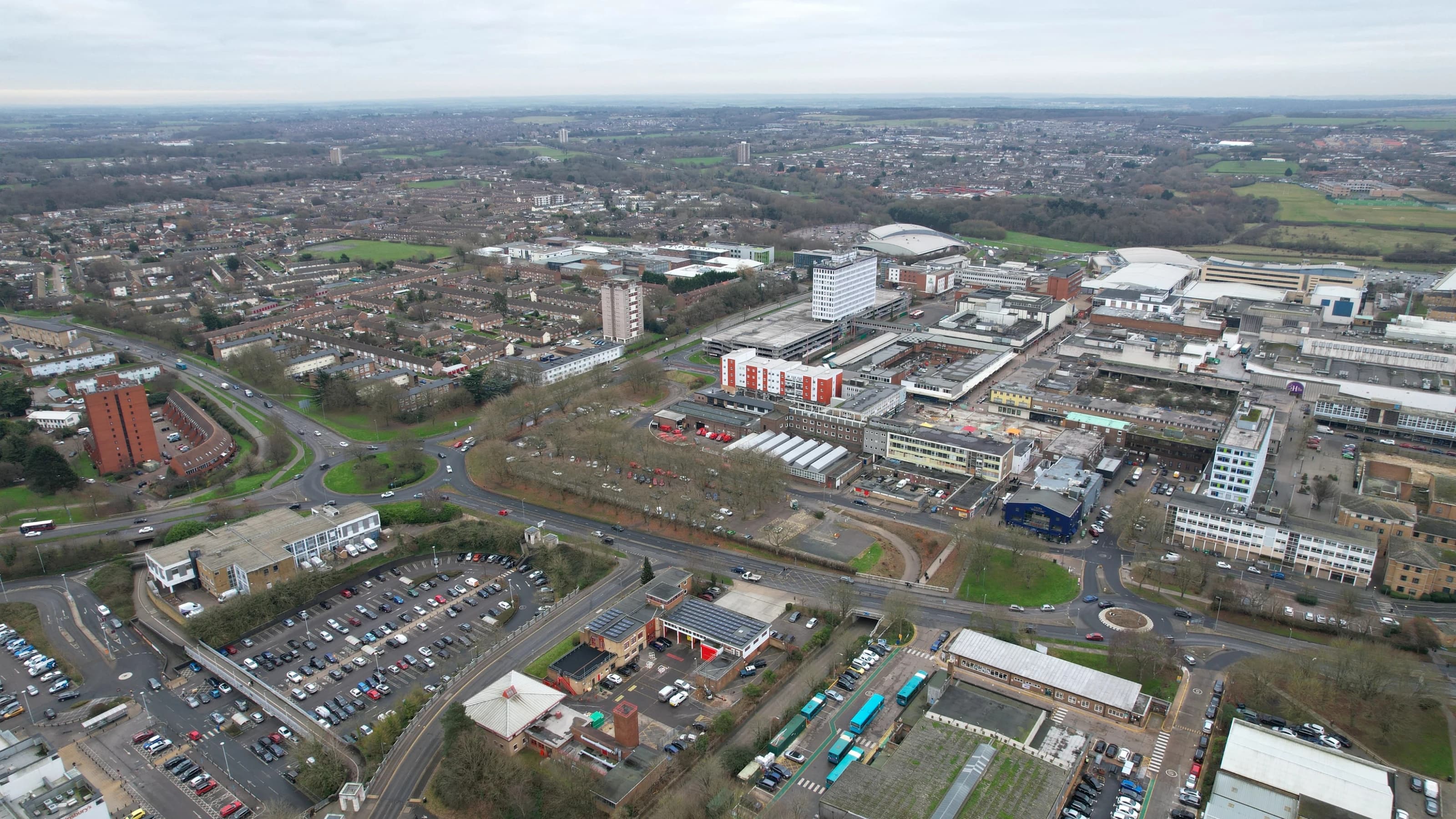 Ariel view of Harlow Town Centre