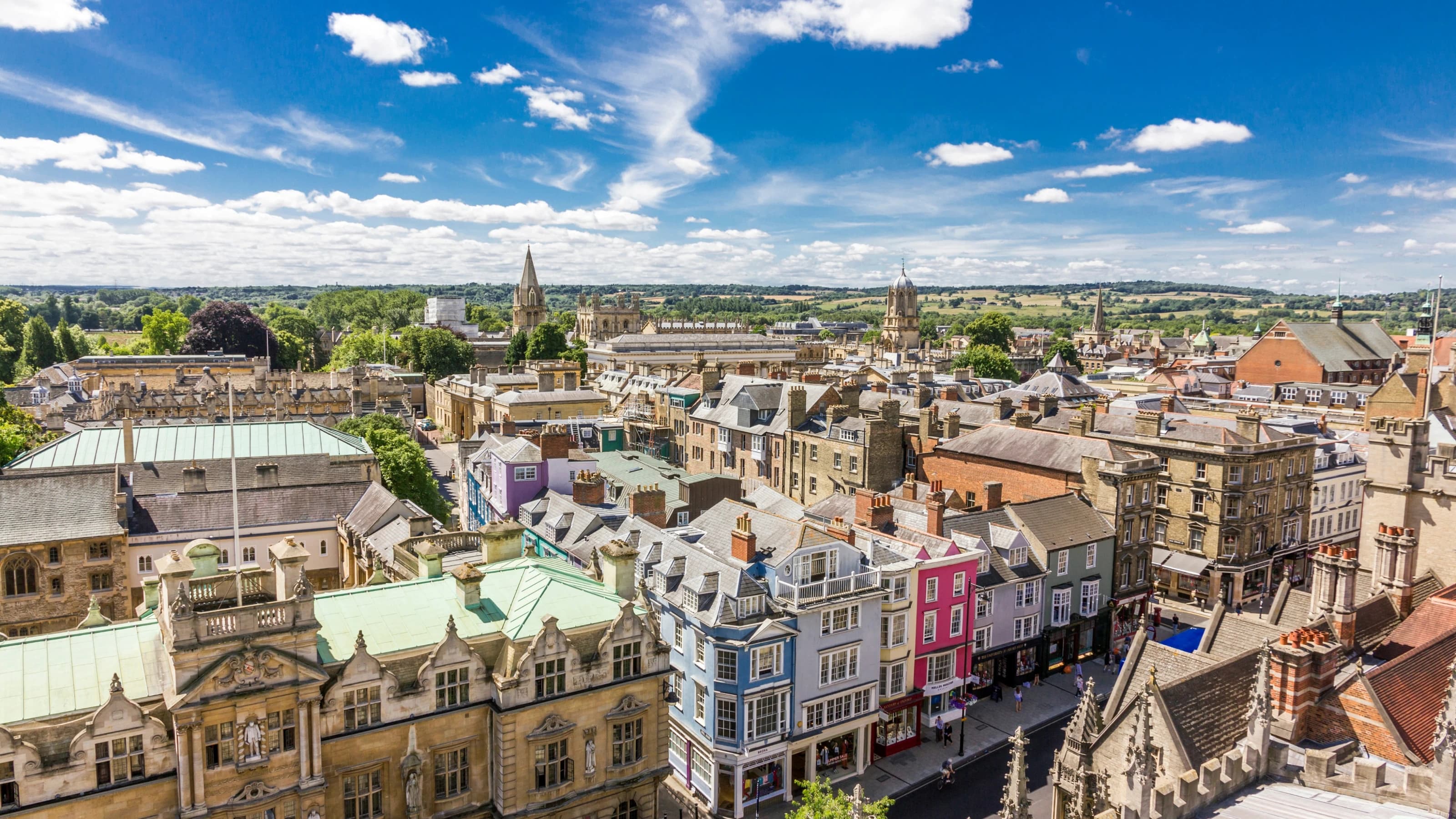 Aerial view of roofs of oxford
